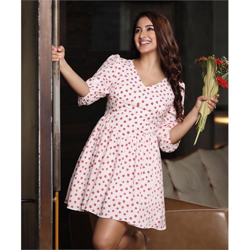 Low Waist Vintage Printed Dress