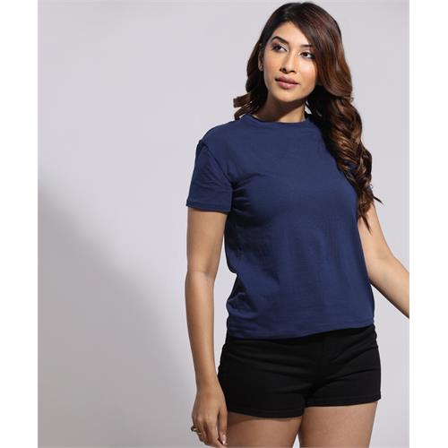 Navy Blue Basic Crew Neck T-Shirt