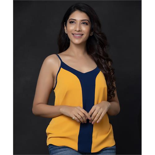 Navy & Mustard Two-Tone Cami Top