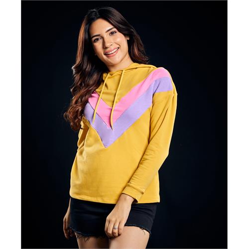 Oversized Colour Contrast Long Sleeve Hoodie