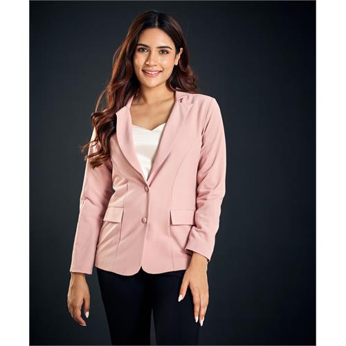 Oversized Pink Blazer Jacket With Lapels