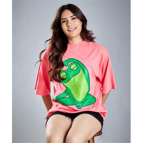 Oversize Hot Pink Frog T-Shirt