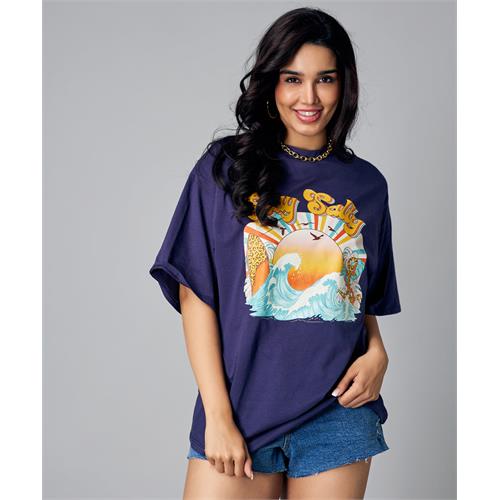 Oversize Navy Blue Stay Salty Tshirt