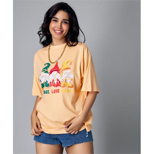 Oversize Orange Peace Love Hope Tshirt