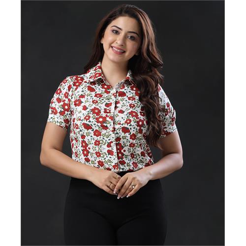 Peter Pan Collared Vintage Red Shirt