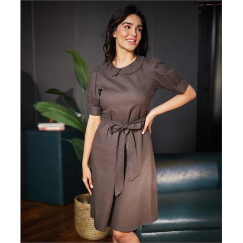 Peterpan Collar Linen Dress