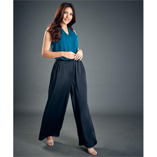 Pleated Satin Trouser