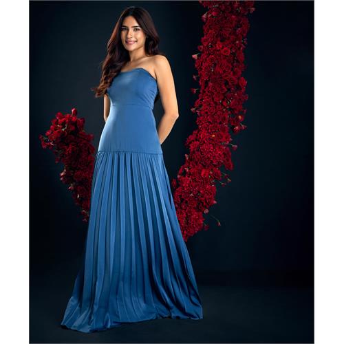 Pleated Tube Maxi Dress