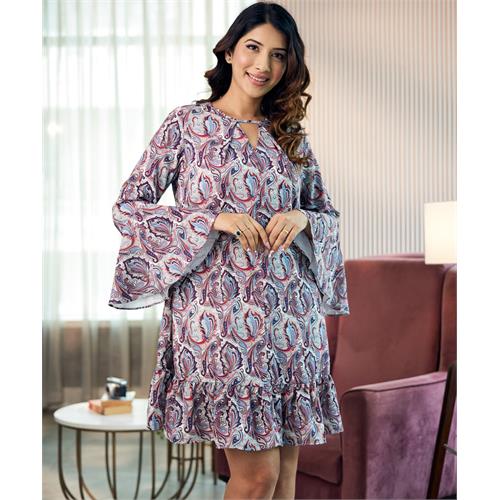 Printed Chiffon Loose Fit On Dress