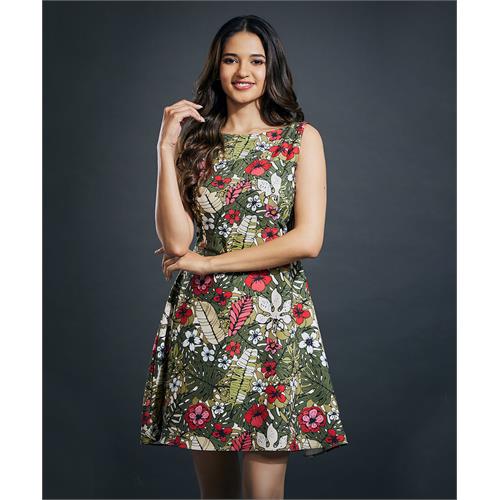 Printed Mini Straight Cut Dress