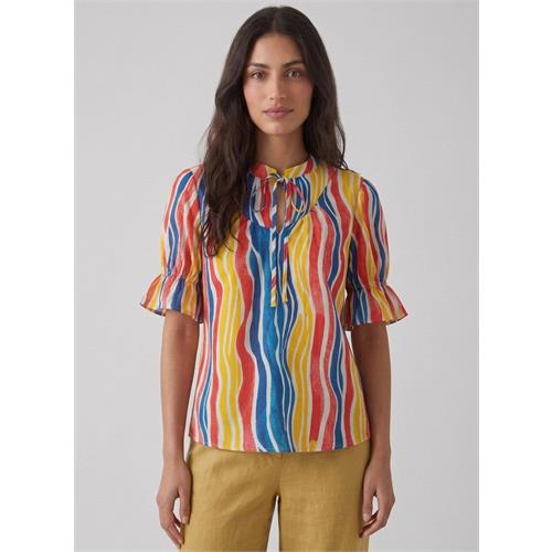 Puffed Sleeve Block Printed Top