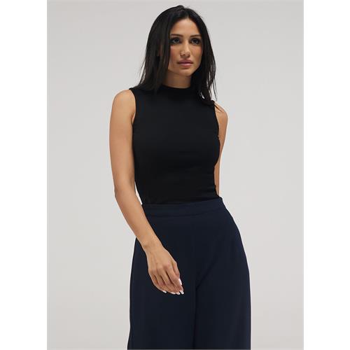 Rib Skinny Top - Black