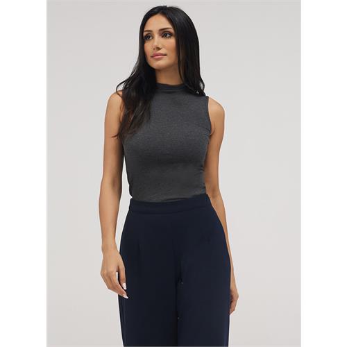 Rib Skinny Top - Dark Grey