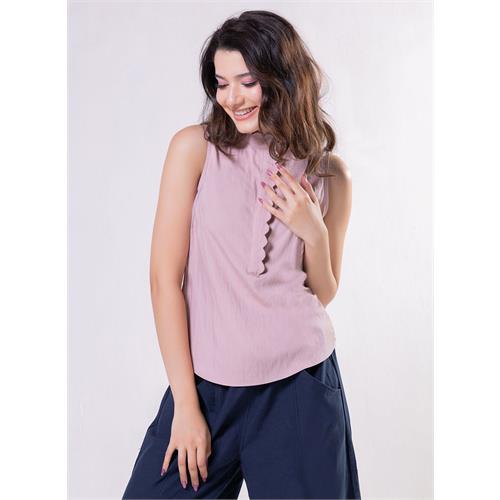 Scallop Detailed Sleeveless Cotton Top