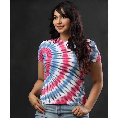 Side Fan-Fold Tie And Dye T-Shirt