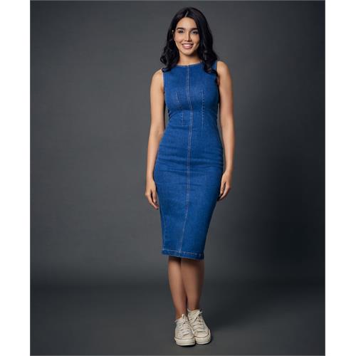 Sleeveless Bodycon Denim Dress