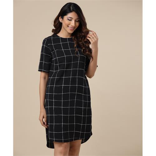 Stripe Shift Black Dress