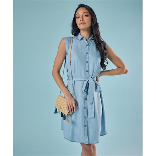 Tencel Side Slit Shirt Dress