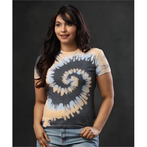 Three-Tone Spiral Tie And Dye T-Shirt