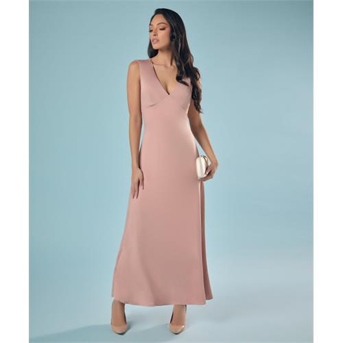 Vneck Body Hugging Satin Dress