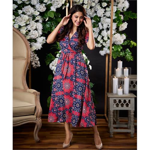 Vneck Bohemian Printed Gram Dress