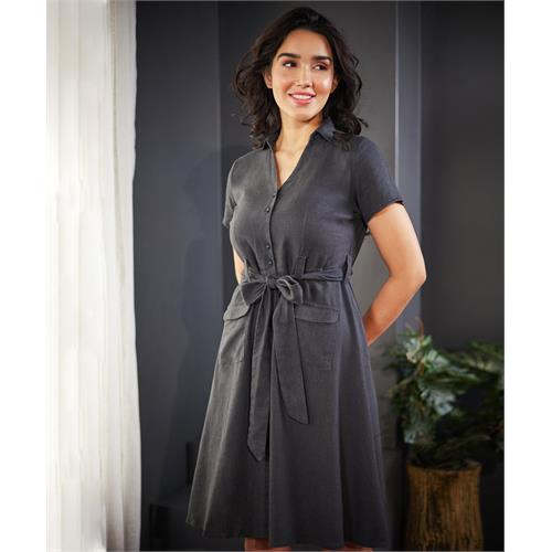 Vneck Collar Linen Dress