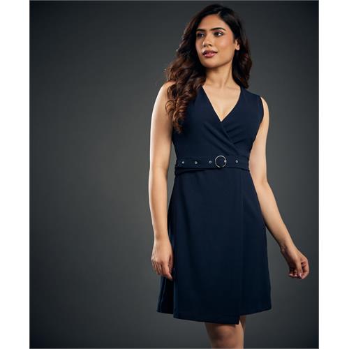 Vneck Sleeveless Mini Formal Dress