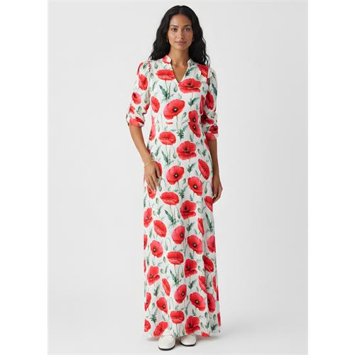 Vneck Tulip Printed Chiffon Maxi Dress