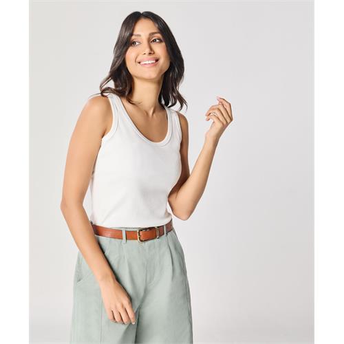White Rib Cami Top