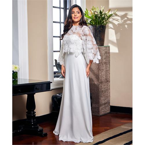 White Satin Dress (Mesh Top Excluded)