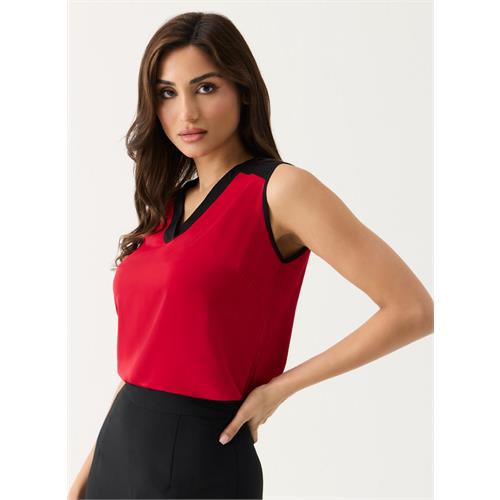 White Sleeveless Plain Chiffon Top