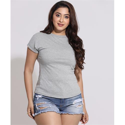 Wide Neck Small Batwing Gray Tshirt