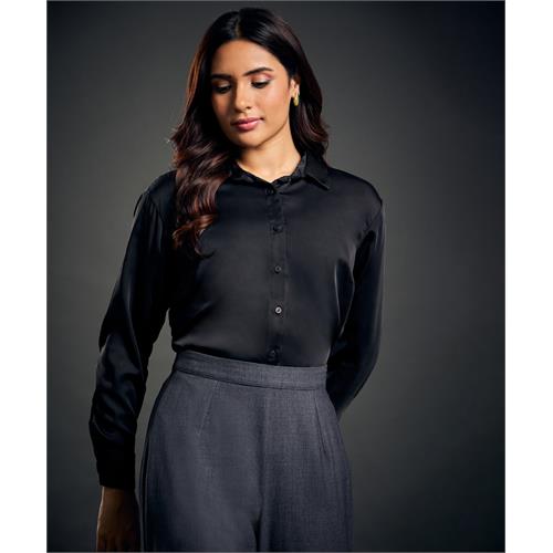 Work Wear Satin Black blouse