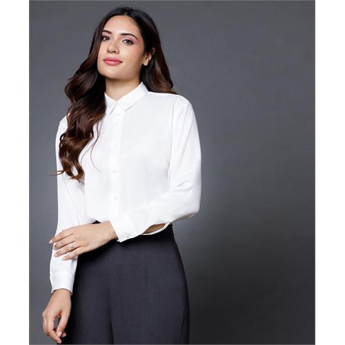 Work wear satin shirt blouse- White