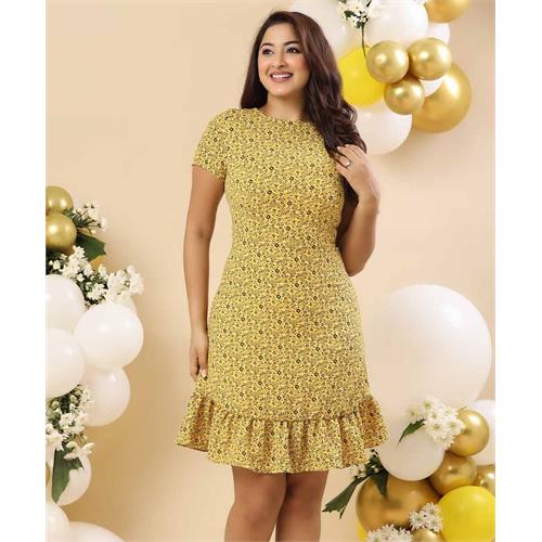 Yellow Princess Line Mini Dress