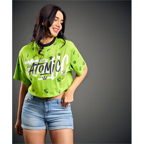 Atomic Green Cropped T-Shirt