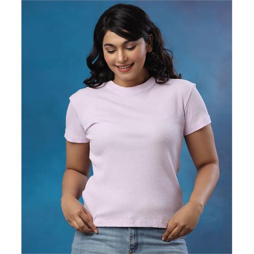 Basic Crew Neck Light Purple Tshirt