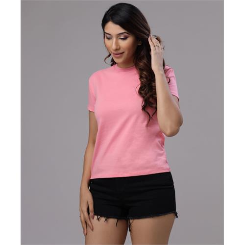 Basic Crew Neck Pink Tshirt