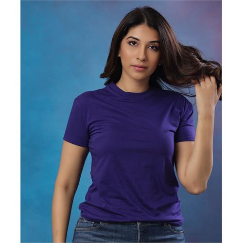 Basic Crew Neck Purple Tshirt