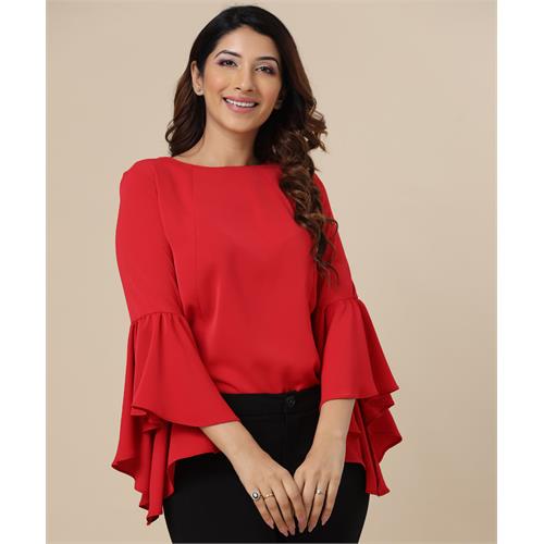 Bell Sleeve Chiffon Fancy Top