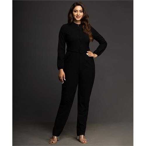 Black Long Sleeve Formal Jumpsuit