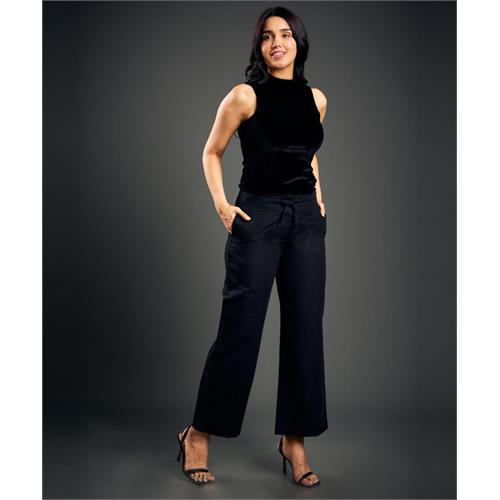 Black Comfortable Linen Pant