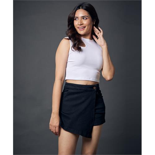 Black Denim Skort