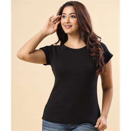 Black Fitted For Flaunting Knit Top