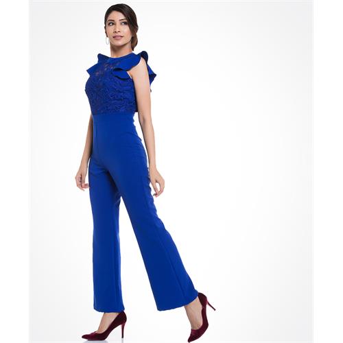 Blue Gigi Lace Jumpsuit