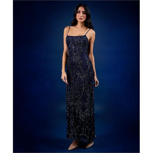 Blue Sequin Maxi Dress