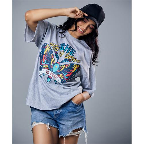 Butterfly Printed Oversized Tshirt