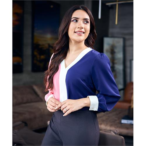 Color Block Contrast Panel Blouse