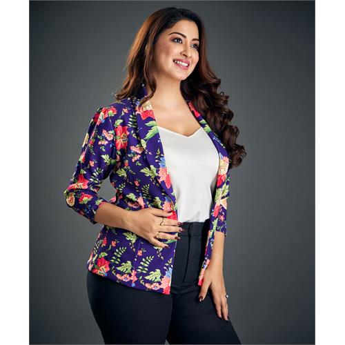 Fire Flower Printed Floral Blazer