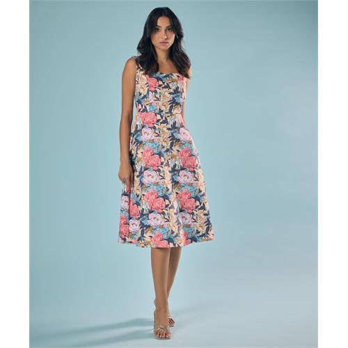 Floral Printed Sweet Heart Princessline Dress